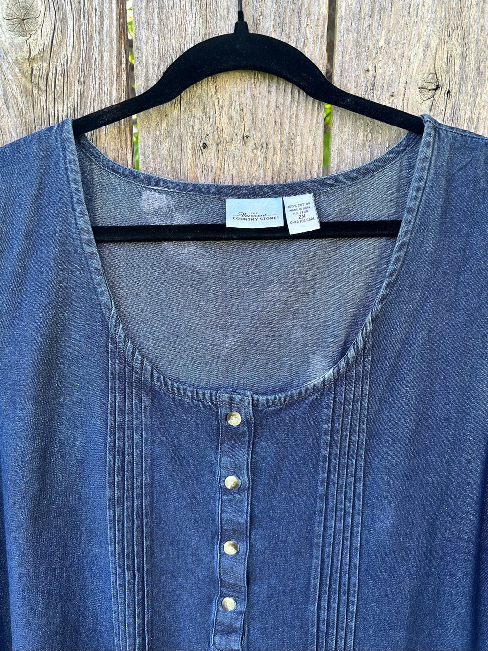 Vermont Country Store Dress Womens Plus Size 2X Denim Jumper Modest Maxi Dress - Picture 4 of 8